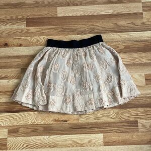 Forever 21 Cream Floral Mini Skirt